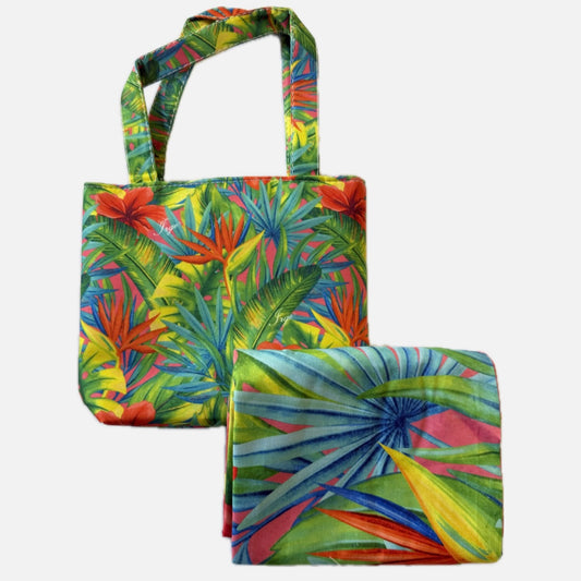 Pochette mare Happy con telo stampato in microfibra