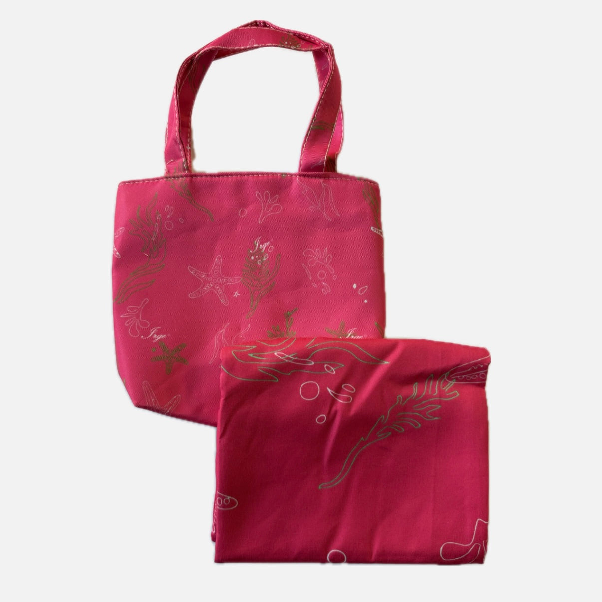 Pochette mare Happy con telo stampato in microfibra