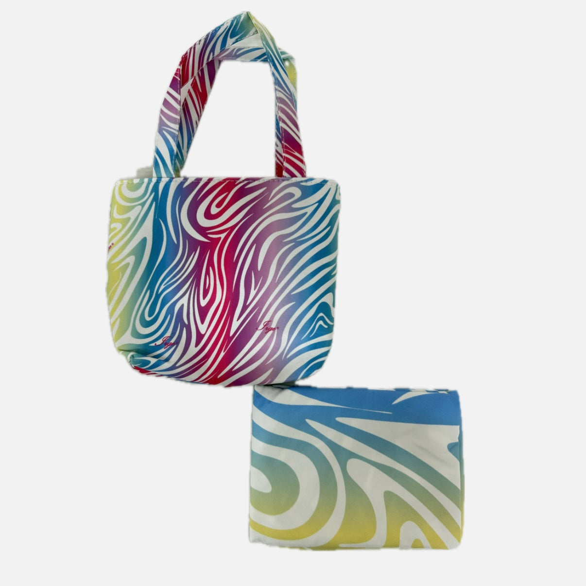 Pochette mare Happy con telo stampato in microfibra