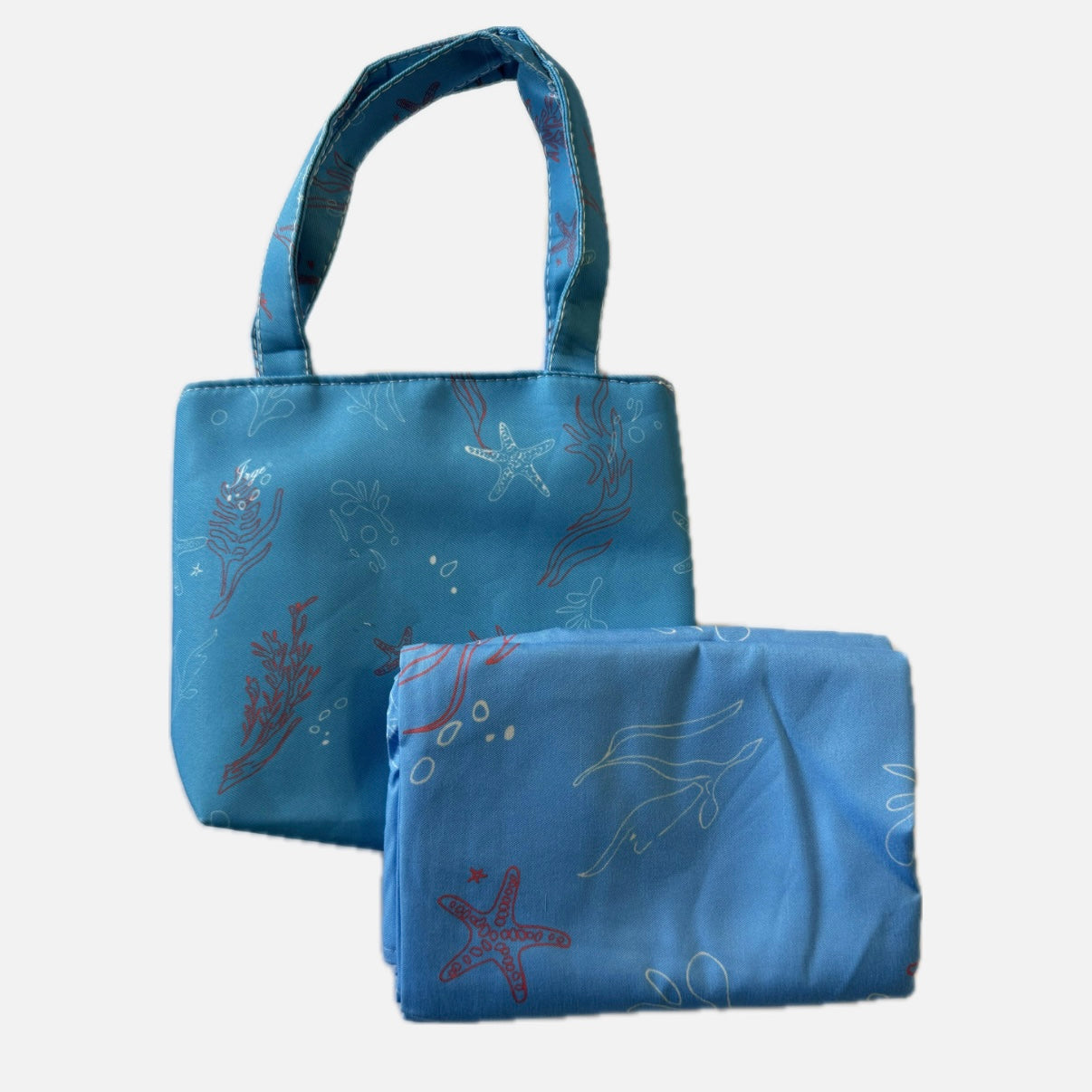 Pochette mare Happy con telo stampato in microfibra