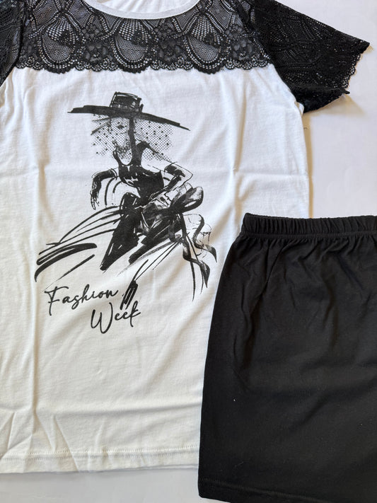 Pigiama donna mezza manica e pantalone corto